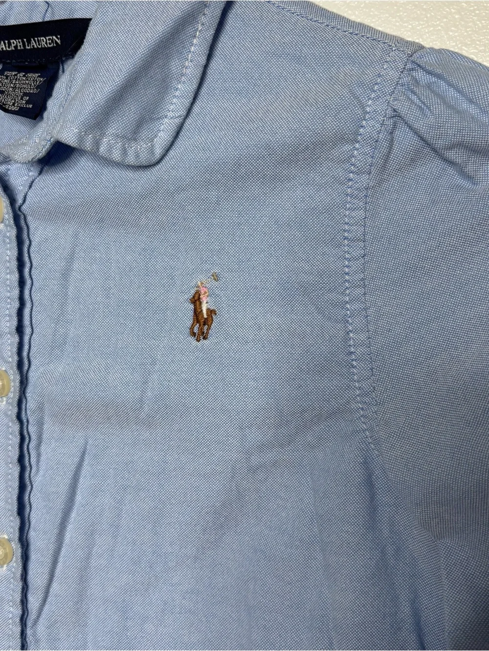Ralph Lauren Blue Shirt Dress Girls Size 8